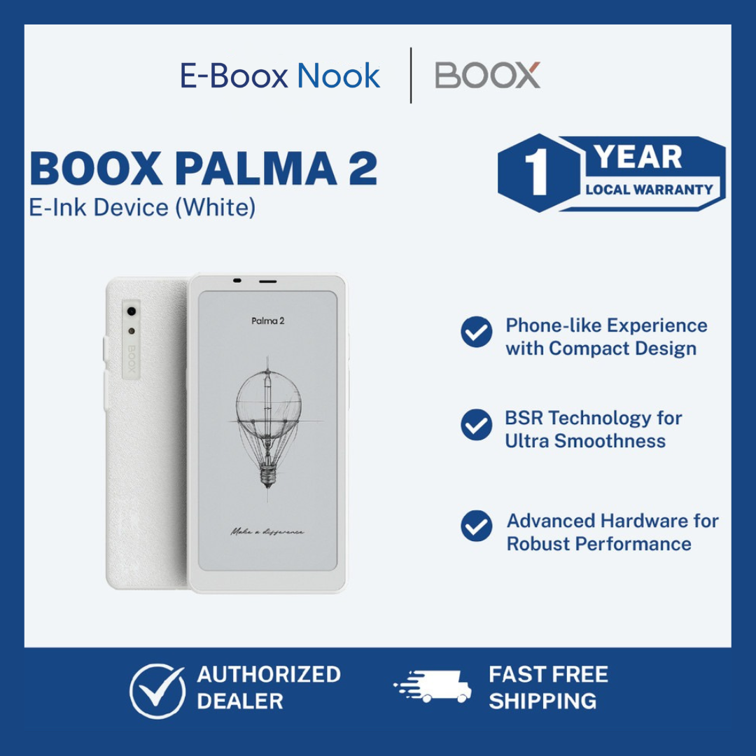 BOOX Palma2 Mobile ePaper, eBook, eReader Phone-sized E-ink Android 13 6.13" HD Carta 128GB Fingerprint Recognition Smart Button Dual Microphones | FREE CASE